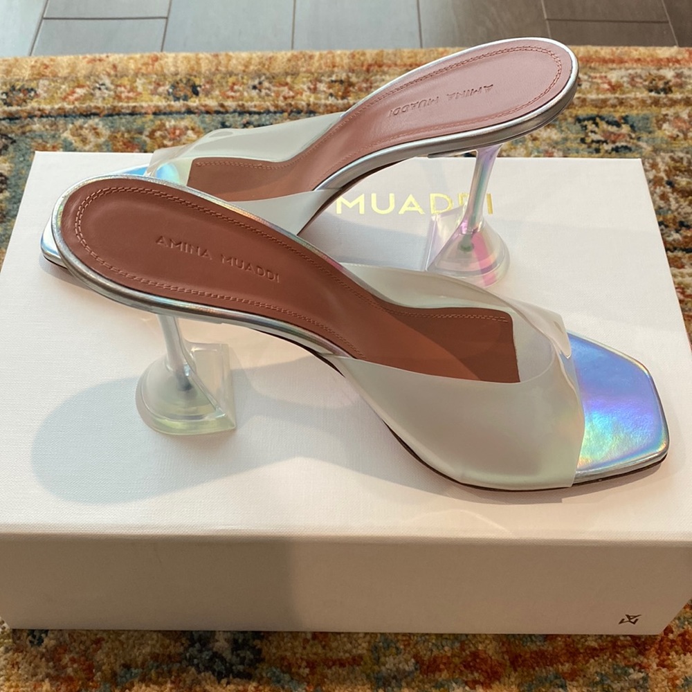 Amina Muaddi Lupita Glass heels